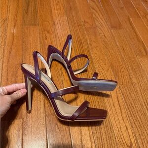 Steve Madden Burgundy Strappy Slingback Heels Size 9